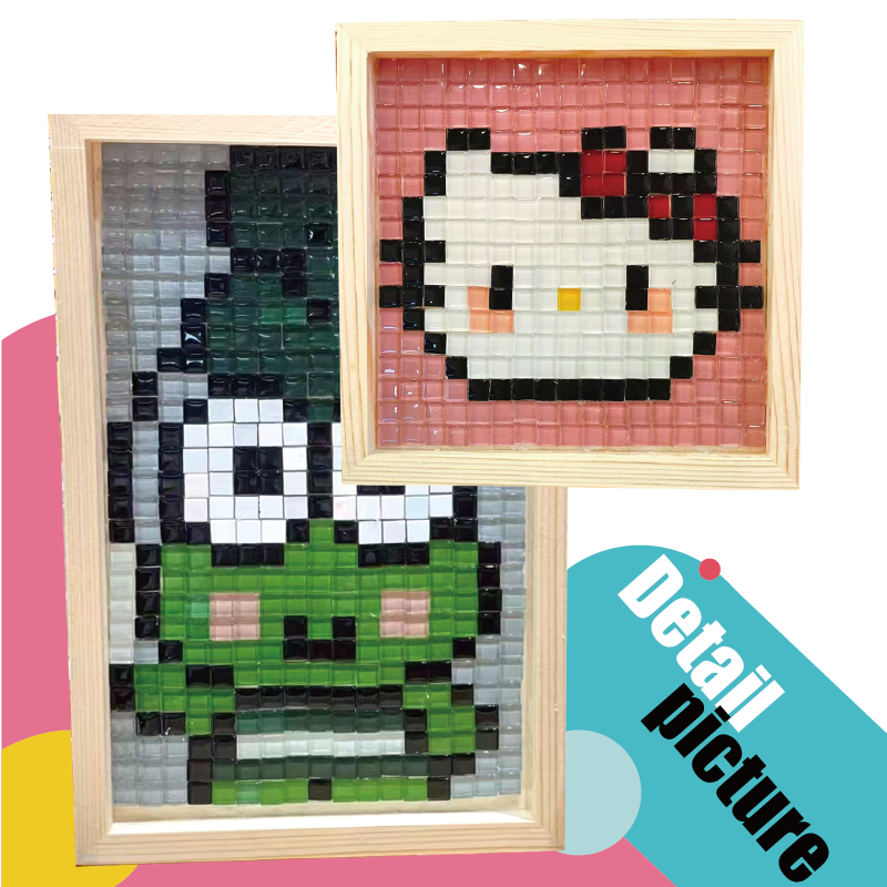 Diy Mosaic Coaster Kit With Glass Mosaic Tiles Bamboo Coaster Base diy Craft Mosaic Kits