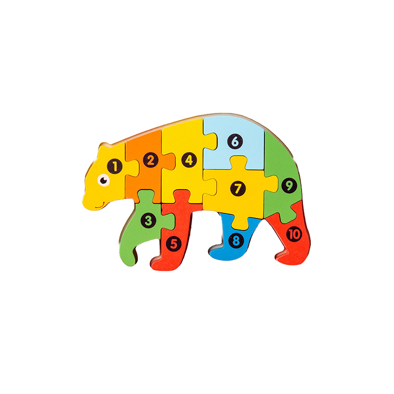 Customized Bluetence Wooden Montessori DIY Educational Animal 3D Jigsaw Puzzle for 3 to 5 Years Old Kids
