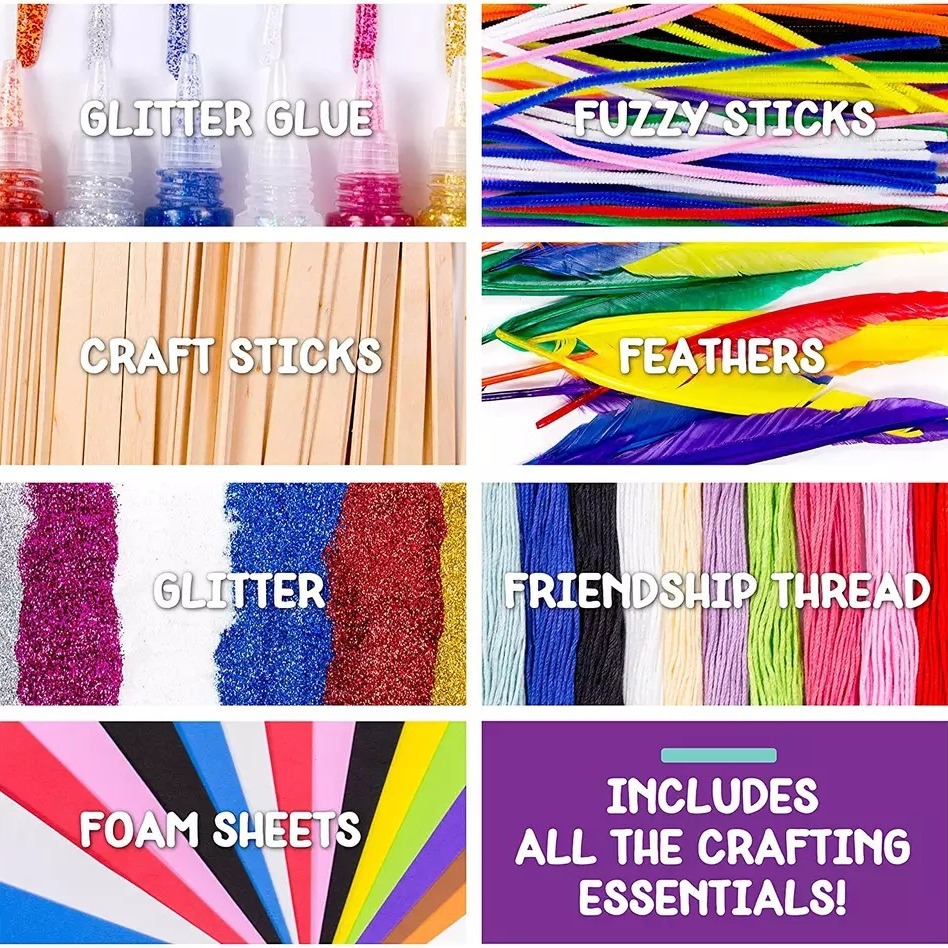Custom DIY Ultimate Craft Box for Kids Rich Accessory Combinations-Art &amp; Craft Activities Set Including Creative Paste Toys