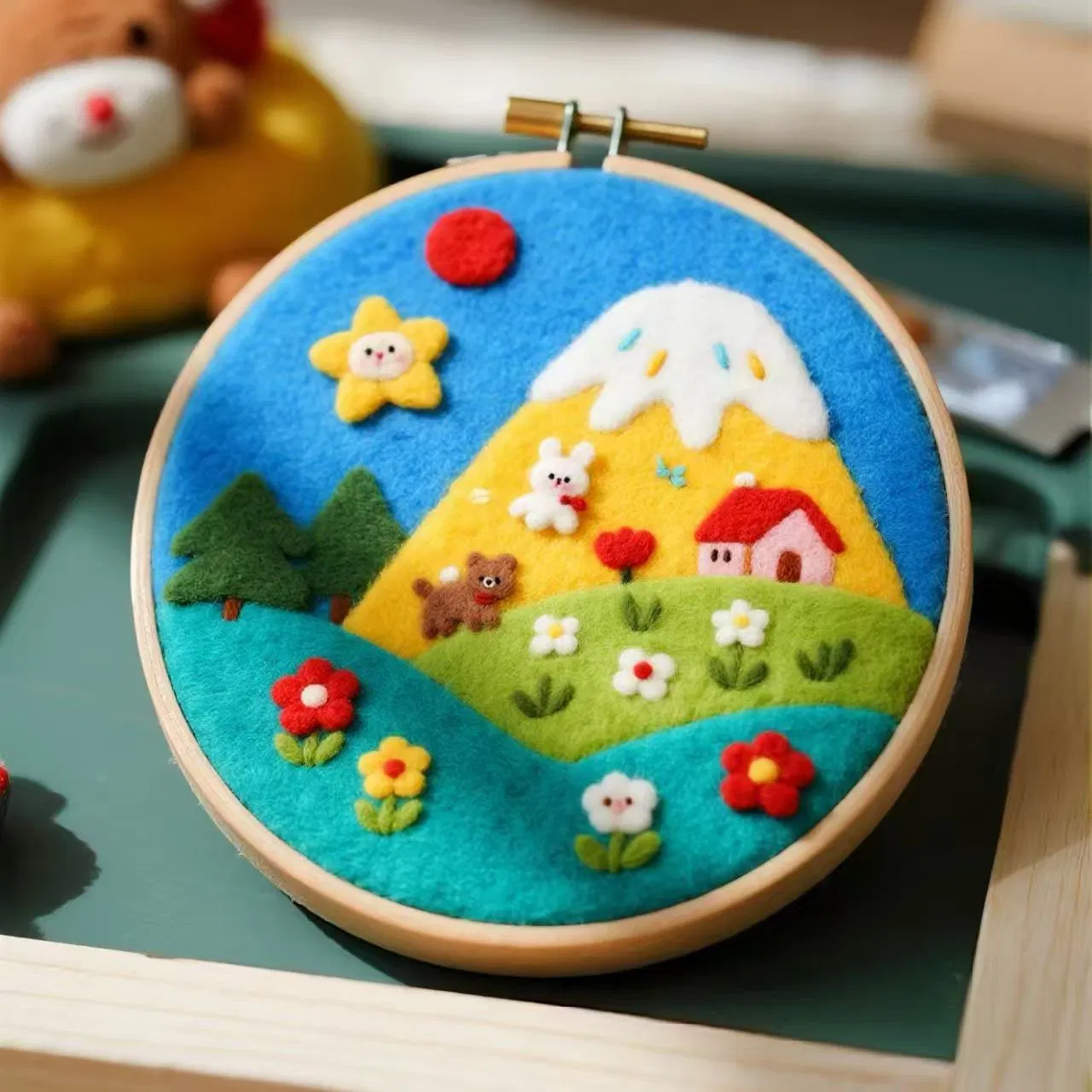 20*20 Creative DIY Wool Needle Felt Painting Embroidery Kit