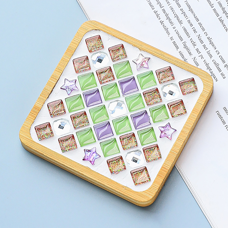 Wooden Coaster DIY Easter Mosaic Tiles Kit for Adults Mixed Color Crafts Handmade Gifts for Women for Easter Holidays