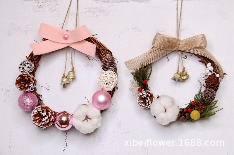 JQ Christmas Rattan Wreath DIY Craft Kit Handmade Indoor for Kindergarten &amp; Home Decoration
