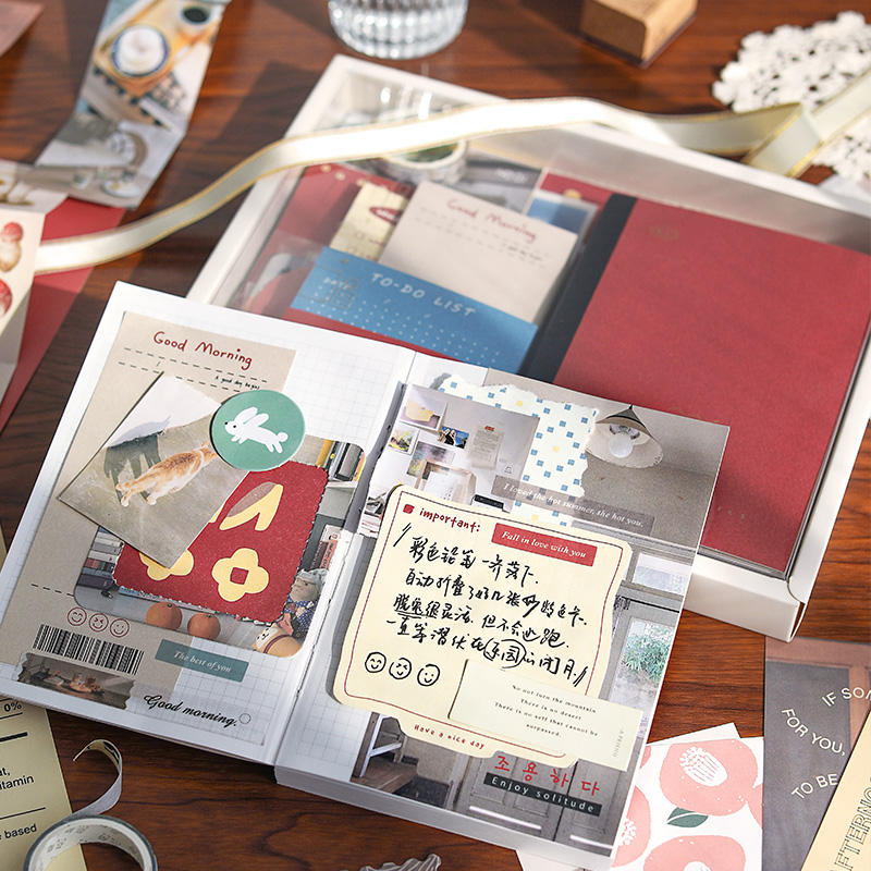 Handbook Stationary Set A6 Color 128 Sheets Notebook Gift Set Scrapbooking Journal DIY Kit