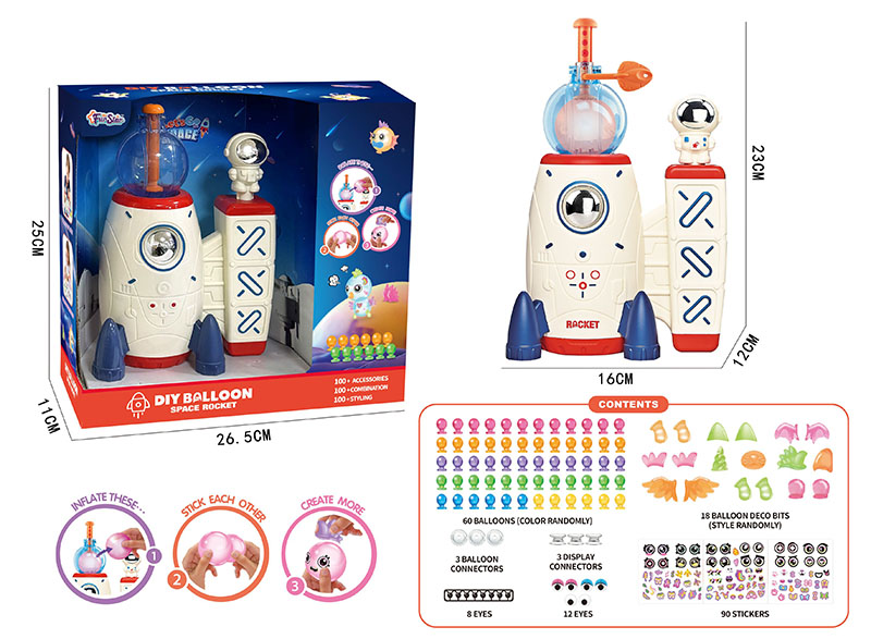DIY Space Balloon Craft Kit for Kids STEM Creative Activity Inflation Kids Toys Educational Stickers Accessories