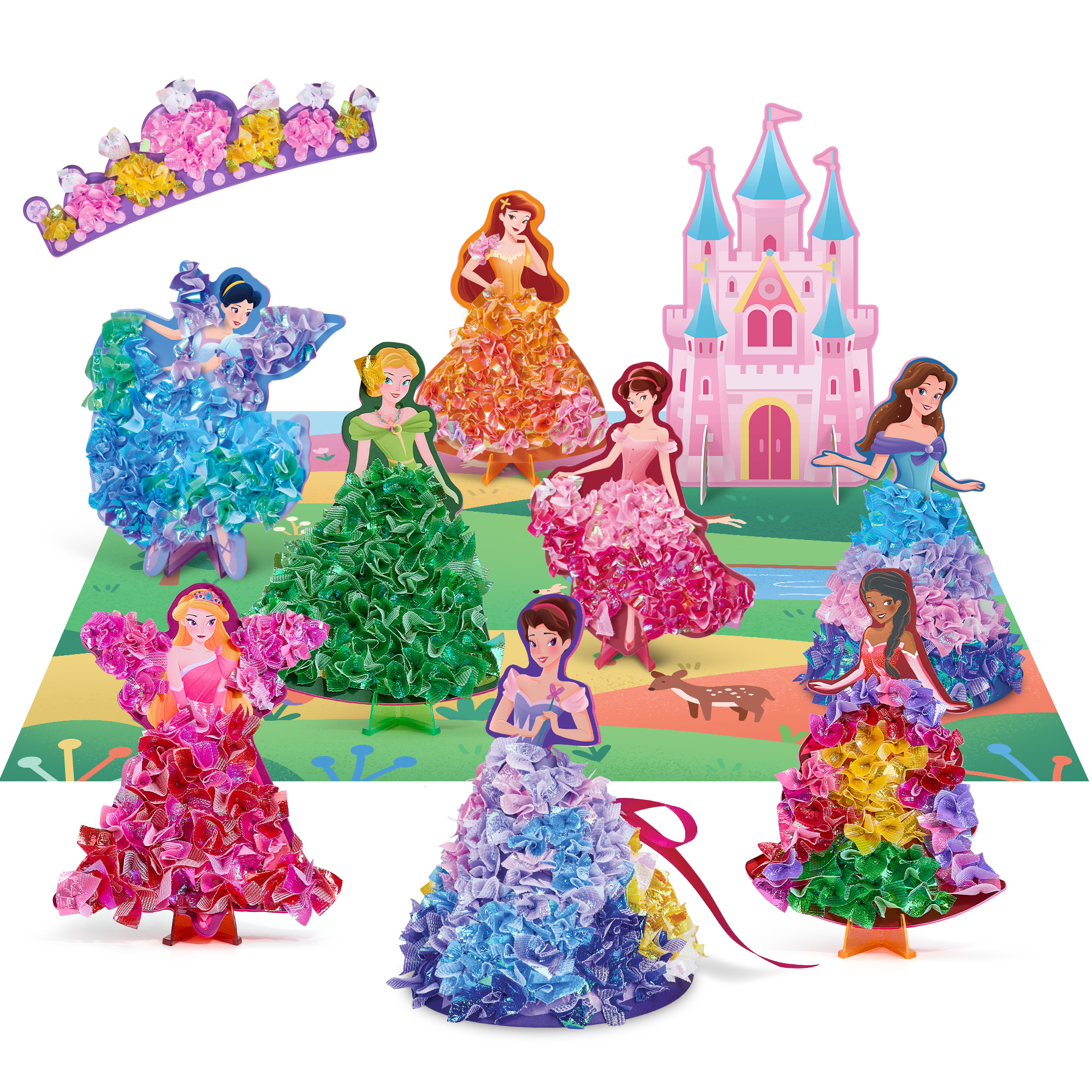 Joycat Education Toys Poke Princess Animal Art Puzzle Puncture Painting DIY Fabric Poking Dress Paper Craft Kit for Kids