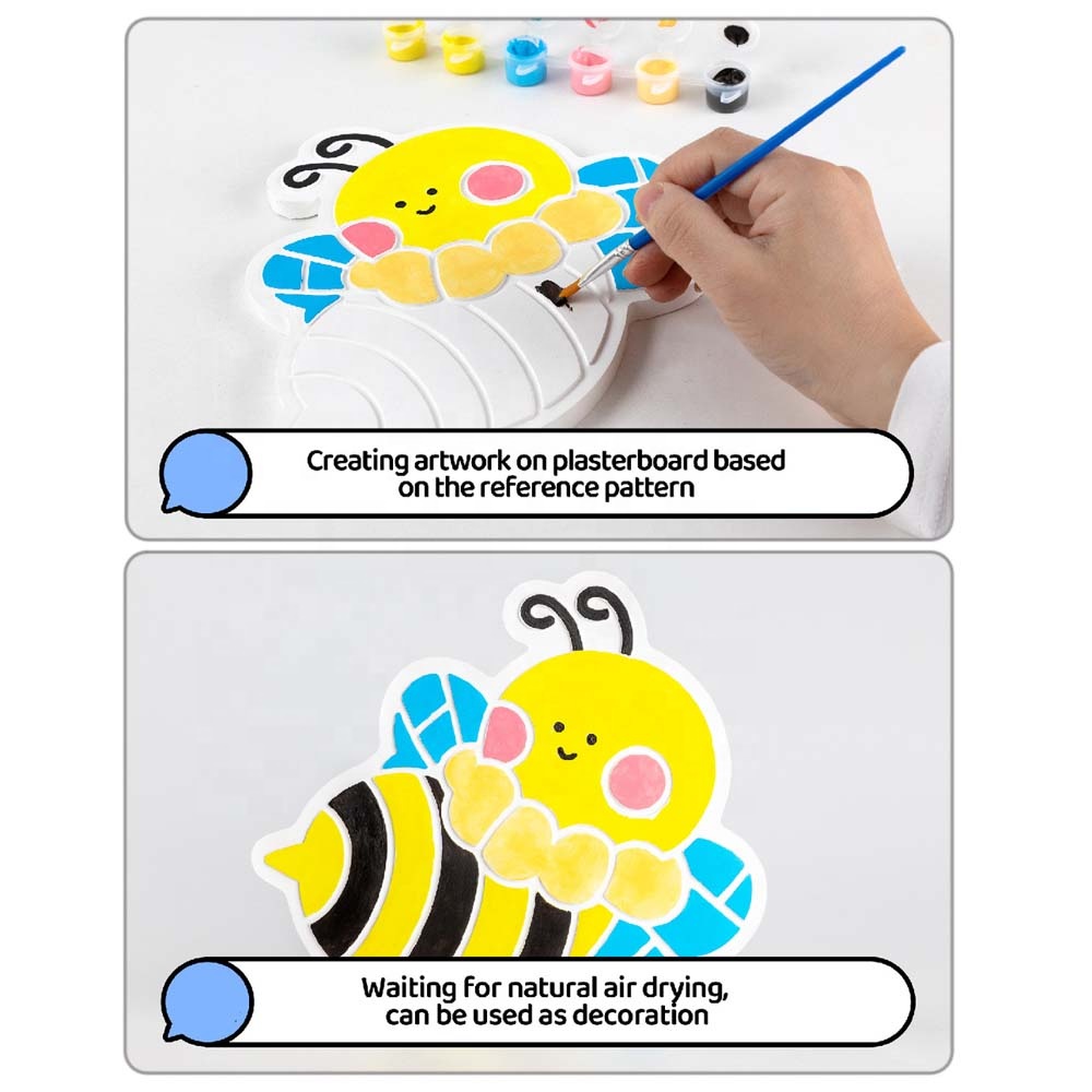 Paint Your Own Stone Clay Toy Kids Arts and Crafts Plaster Painting Coloring Kit Decorate Animal Creative Activity DIY Paint Toy