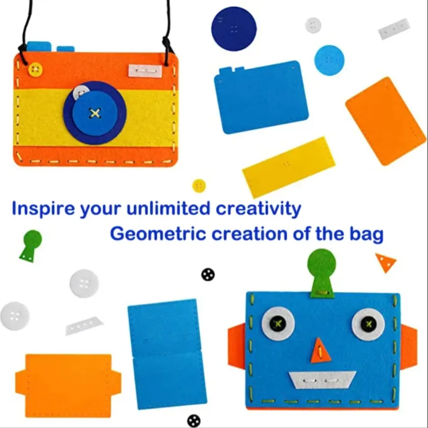 Kids Sewing Kit Felt Animal DIY Crafts Girls Boys Educational Sewing Kids Art Craft Kits Beginners Felt Kids Sewing