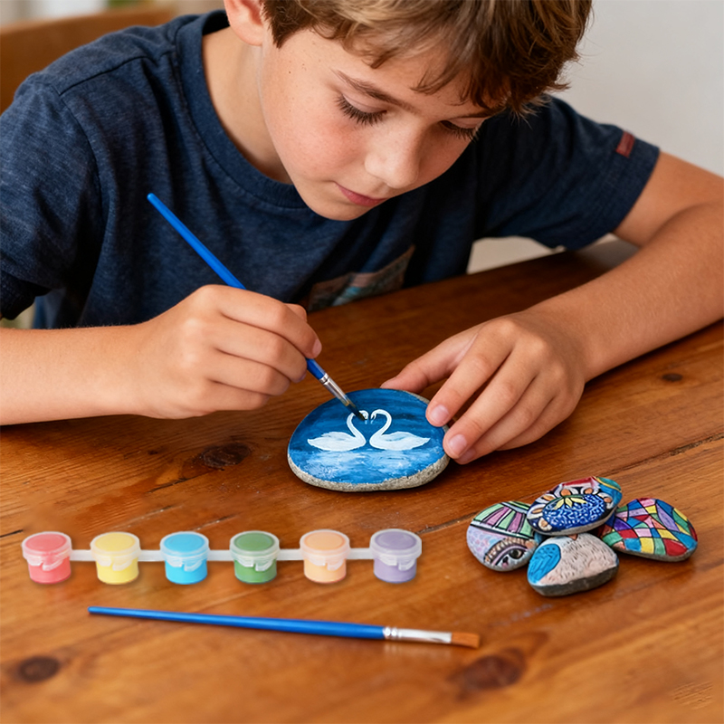 Wholesale Wayee DIY PS Plastic Rock Painting Kit for Kids | Creative Drawing Toys Set | Customized Handwork Educational Toy