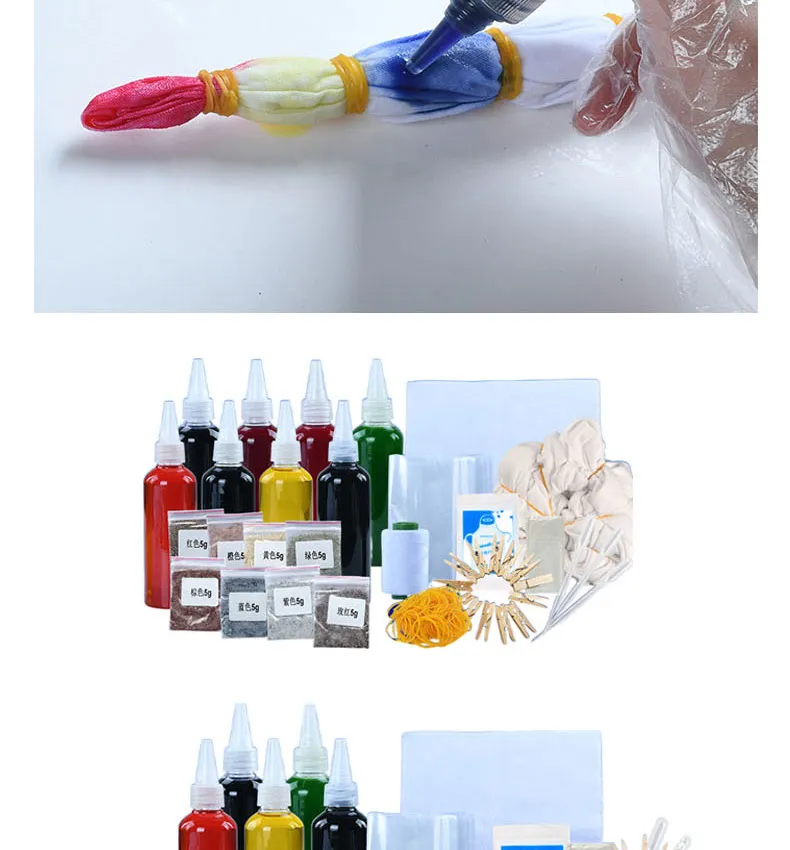 DIY Tie Dye Kit Tools Kits Crafts Kit for Children Tie-Dye Paint Kit