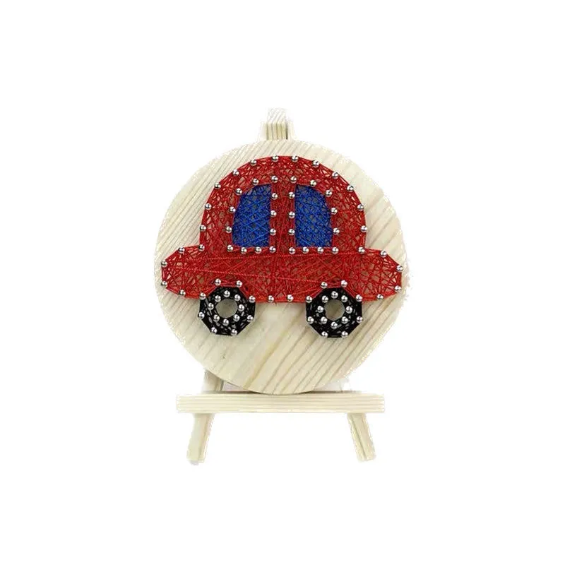 Handmade DIY Children's Sailboat String Art Painting Kit Nails Coiling Threads Sewing & Weaving Materials Creative Gift