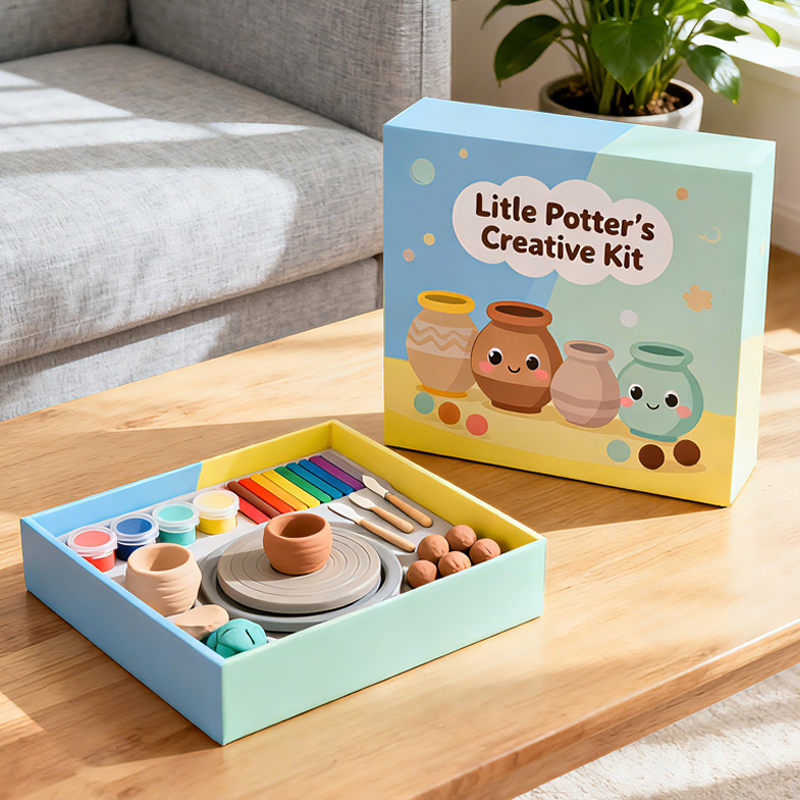 Non-Toxic Reusable Children's Cardboard Modeling Clay Set 12 Colors DIY Handcraft Art Toy Kit for Toddler Playtime