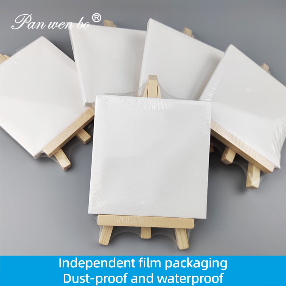 Factory Wholesale Mini Canvas And Natural Wood Easel Set Multi Size Mini Wood Easel With Canvas Sets For Kids Painting