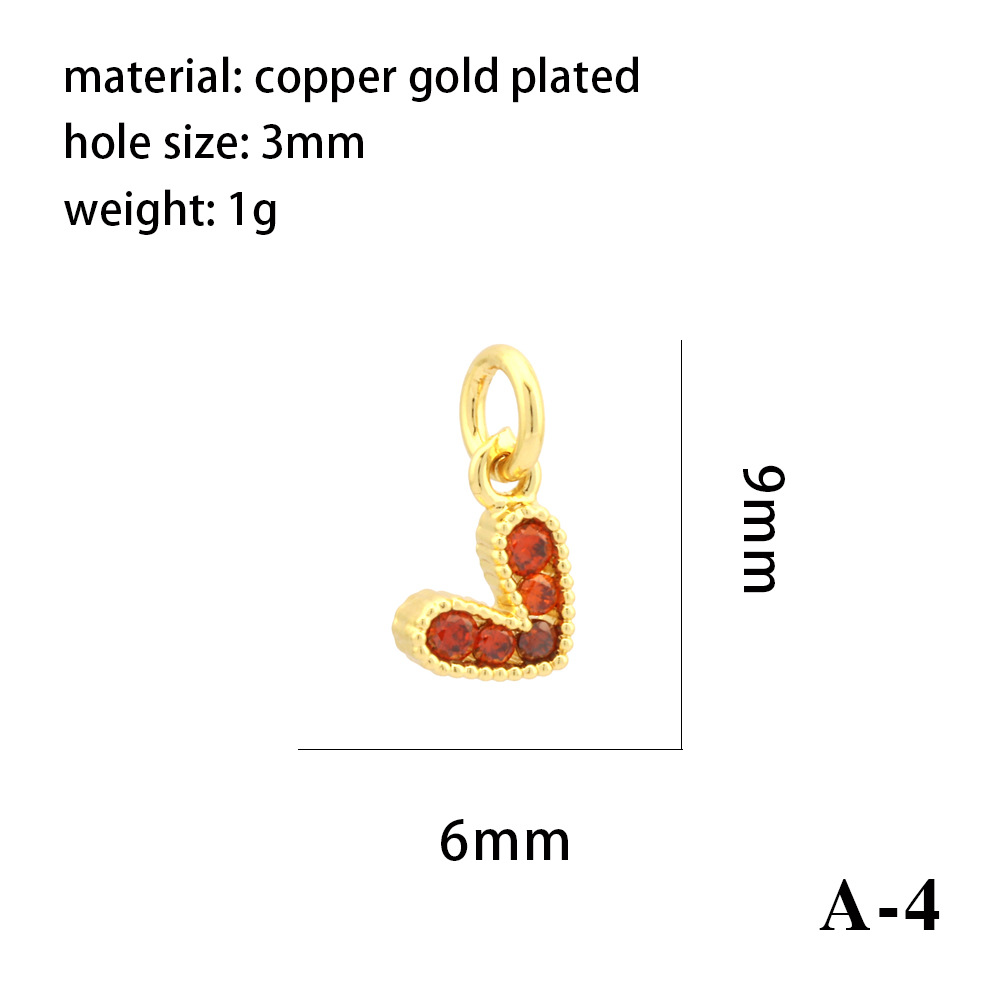 Wholesale Heart-Shaped DIY Jewelry Kit - Gold-Tone Zircon Charms, Earring/Bracelet/Necklace Findings Bulk Supplies for Crafting