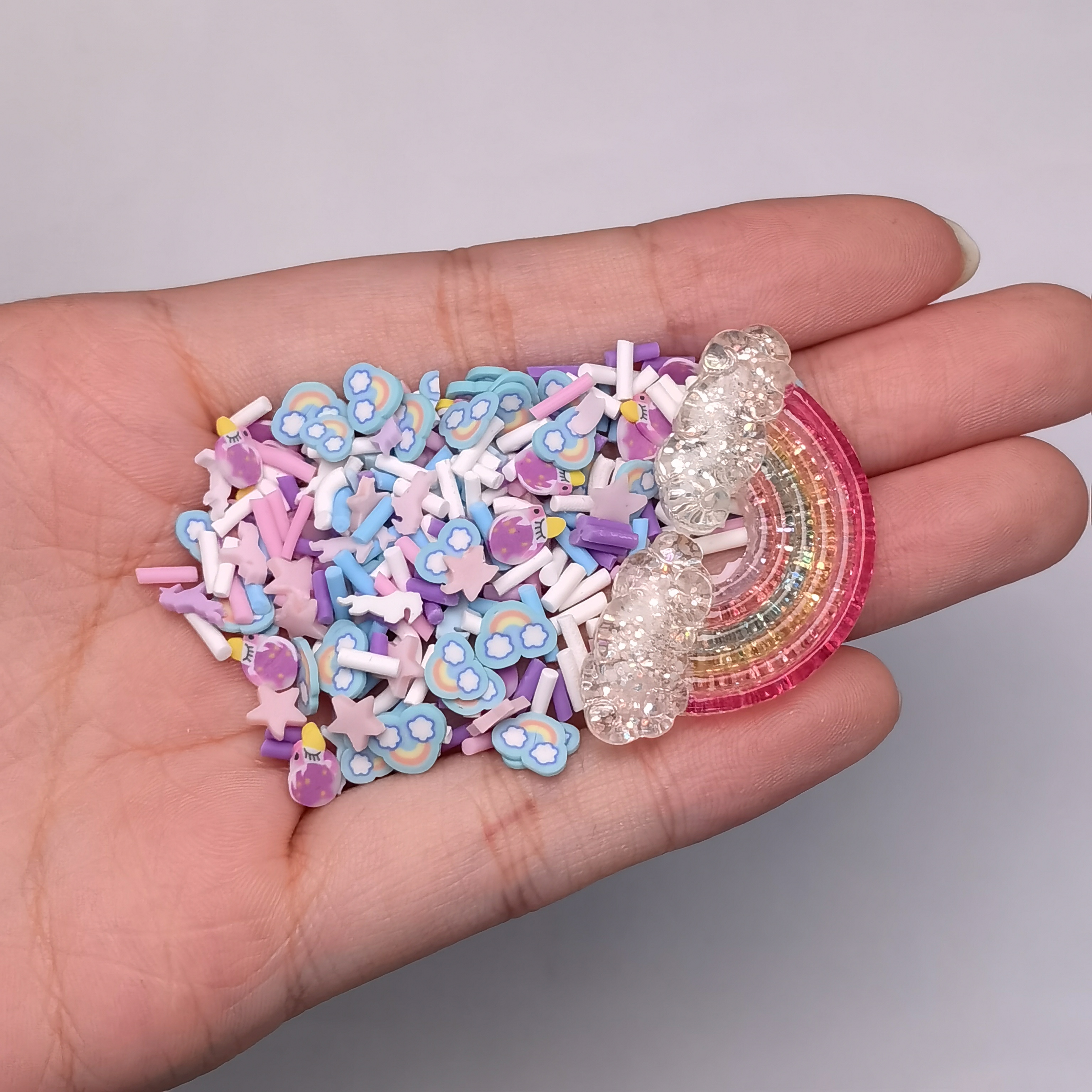30g ODM Rainbow Colorful Beads Soft Clay Sequins Slime Making Kits DIY Kids Crafts Polymer Clay Pieces Kids Toys