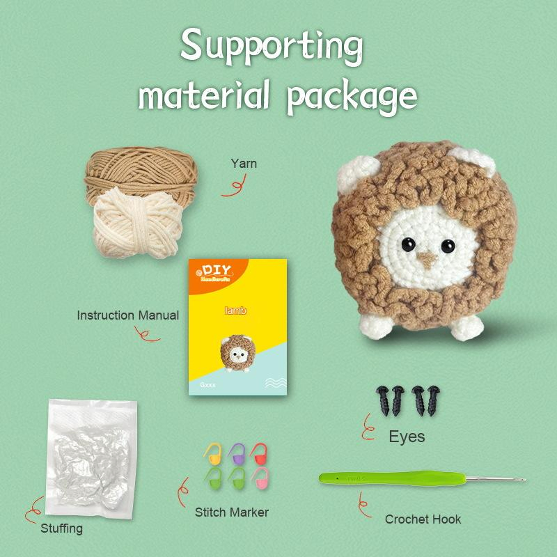 DIY Crochet Kit for Adults and Kids Animal-Themed DIY Sewing &amp; Weaving Craft