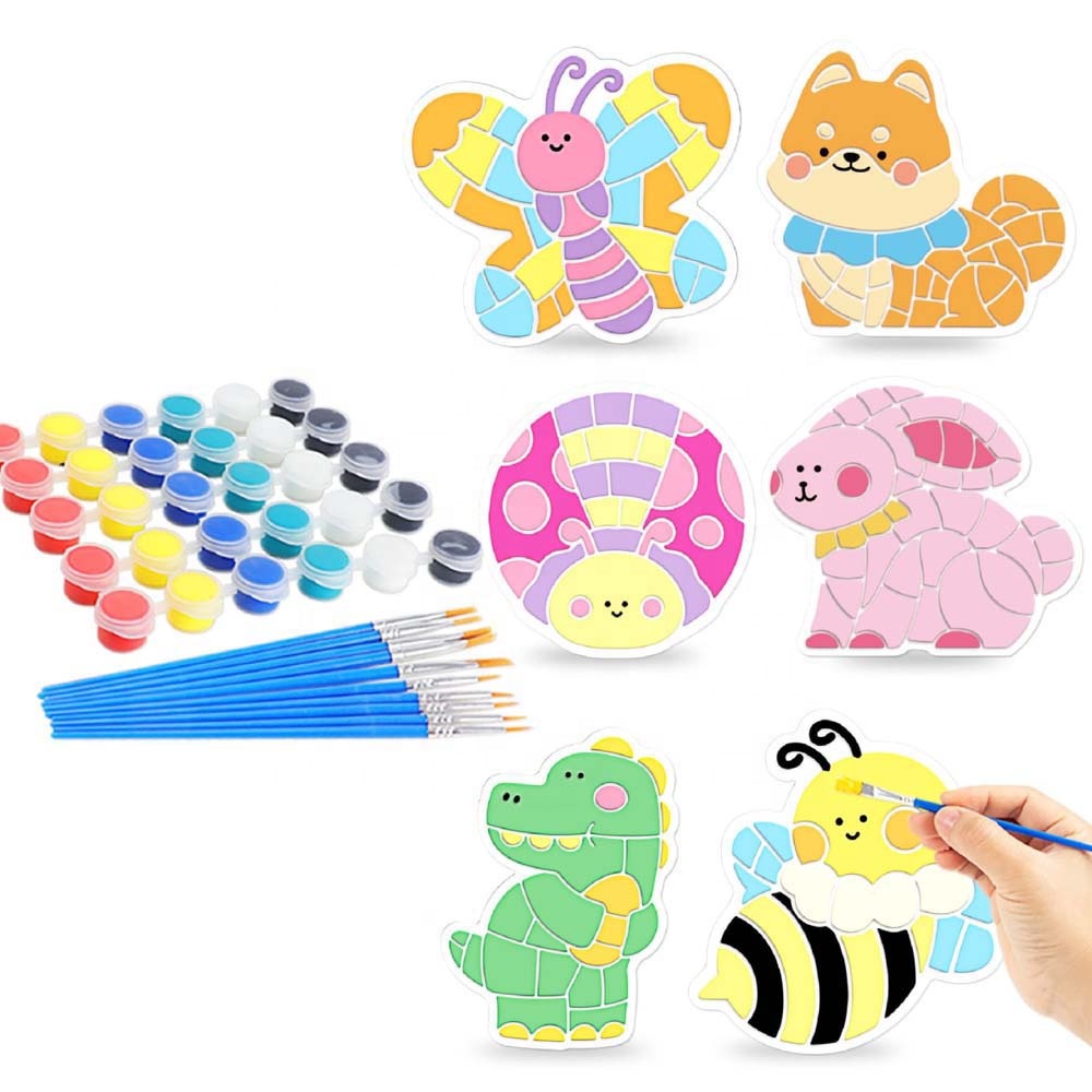 Paint Your Own Stone Clay Toy Kids Arts and Crafts Plaster Painting Coloring Kit Decorate Animal Creative Activity DIY Paint Toy