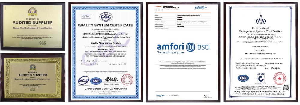 Manufacturing and material certifications