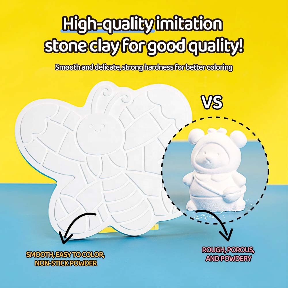 Paint Your Own Stone Clay Toy Kids Arts and Crafts Plaster Painting Coloring Kit Decorate Animal Creative Activity DIY Paint Toy