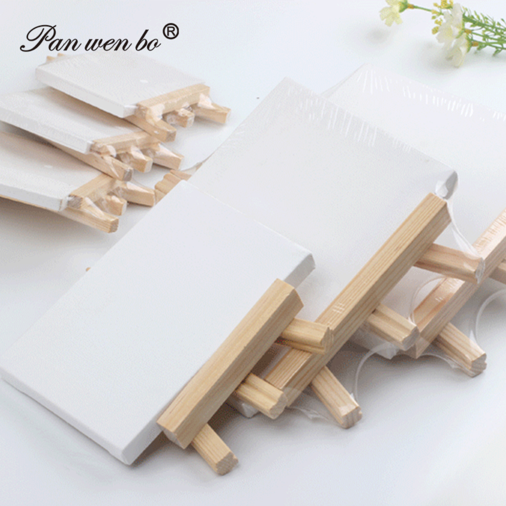 Factory Wholesale Mini Canvas And Natural Wood Easel Set Multi Size Mini Wood Easel With Canvas Sets For Kids Painting