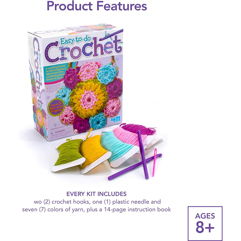 Children Arts and Crafts Supplies for Kids Hand Craft Knitting and Sewing DIY Toys Crochet Kit