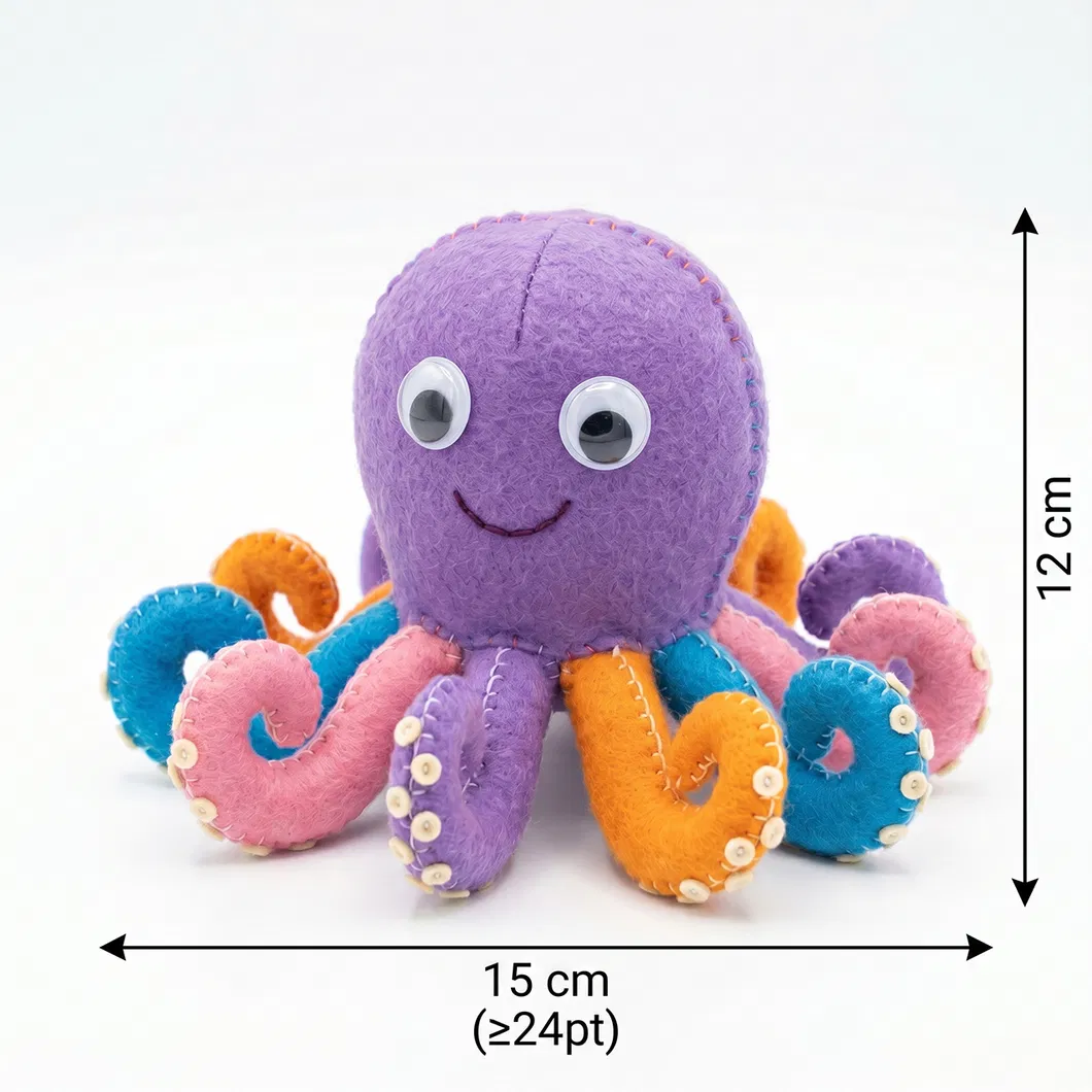 Portable Travel DIY Octopus Sewing Kit Cute Felt Craft Toy for Children