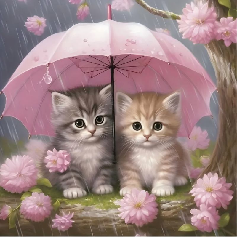 5D Diamond Embroidery Kit Handpainted Cat Cross Stitch Full Round DIY Animal Design 30x40cm/30x30cm for Home Decor