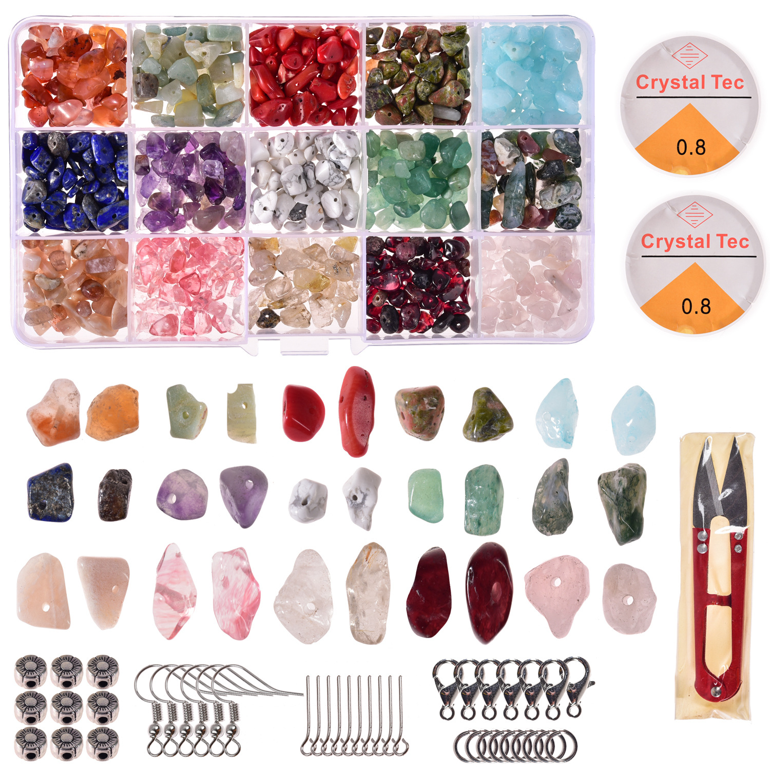 Trendy DIY Accessories Colorful Irregularity Artificial Stone Necklace Bracelet Jewelry Making Kit Tools for Beads Bracelet