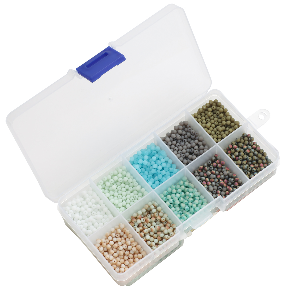 Zhubi 2mm Matte Glass Beads Kit 2800Pcs Small Round Beads for Jewelry Making DIY Needlework Handmade Bracelets Necklace Crafts