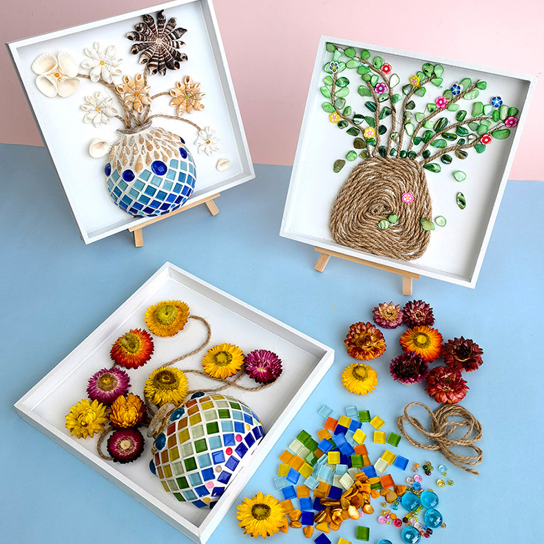 Mosaic Art Kits Craft Kits Diy Arts Craft Decor Cream Glue Mosaic Art DIY Mosaic Decorative Frame Kit
