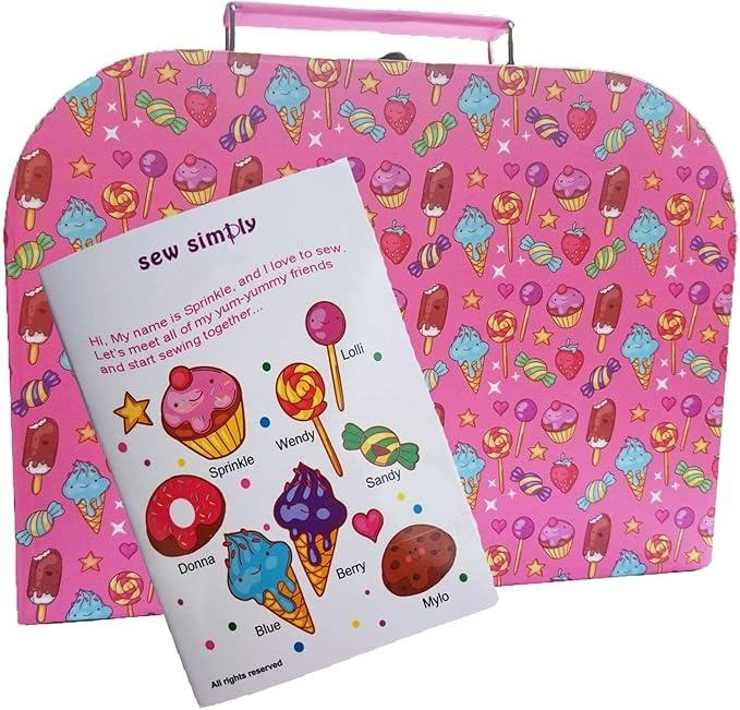 DIY Kit DIY Craft for Girls 60-80 Characters Pink Embroidered Polyester Sewing Kit Colorful Sewing Kit Box