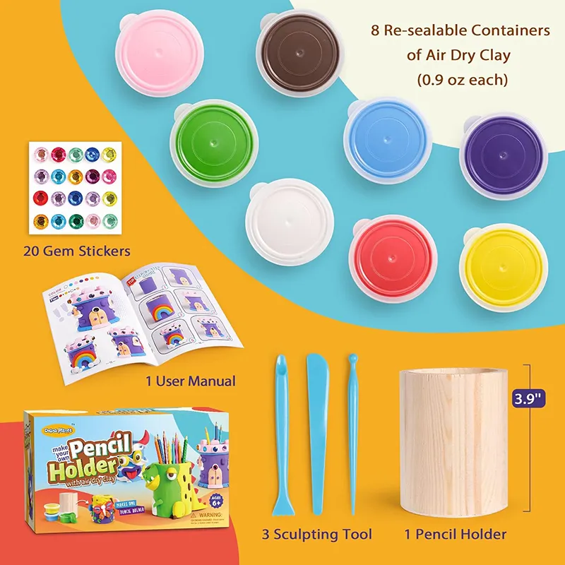 New DIY Modeling Air Dry Clay Kit Plasticine and Tool Kit