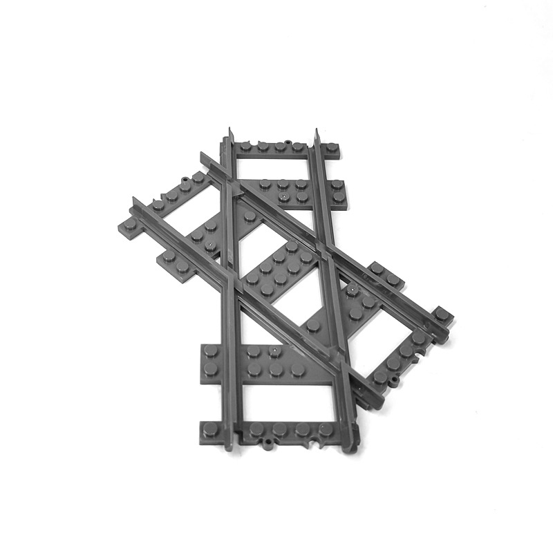 Creative DIY Building Kits Toy Train Railway Switch Track Plastic Building Blocks Accessory for Model Train Set