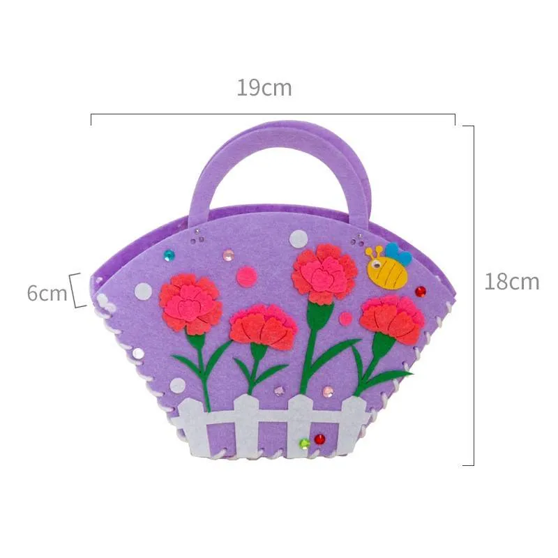 Children Felt Craft Kits DIY Handbag Sewing Kits for Mother