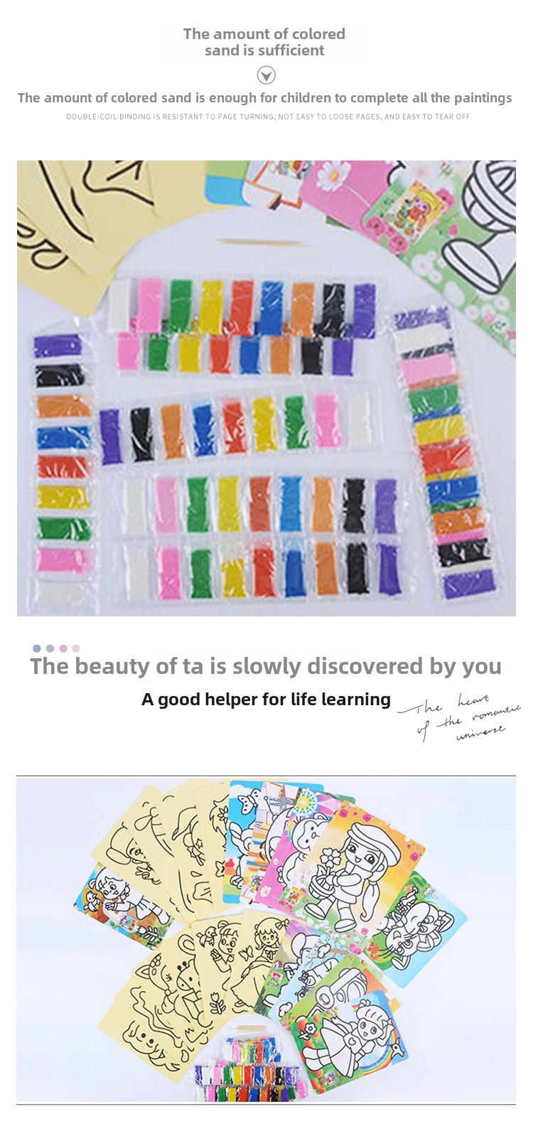 Sand Art Kits Sheets for Kids With 6 Sheets Sand Art Painting Cards Sand Arts and Crafts Kit for DIY Drawing
