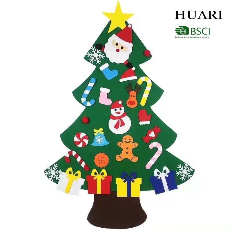 DIY 3D Felt Craft Kits Handmade Artificial Christmas Tree Set Kids Home Decoration with Merry Christmas Ornaments!