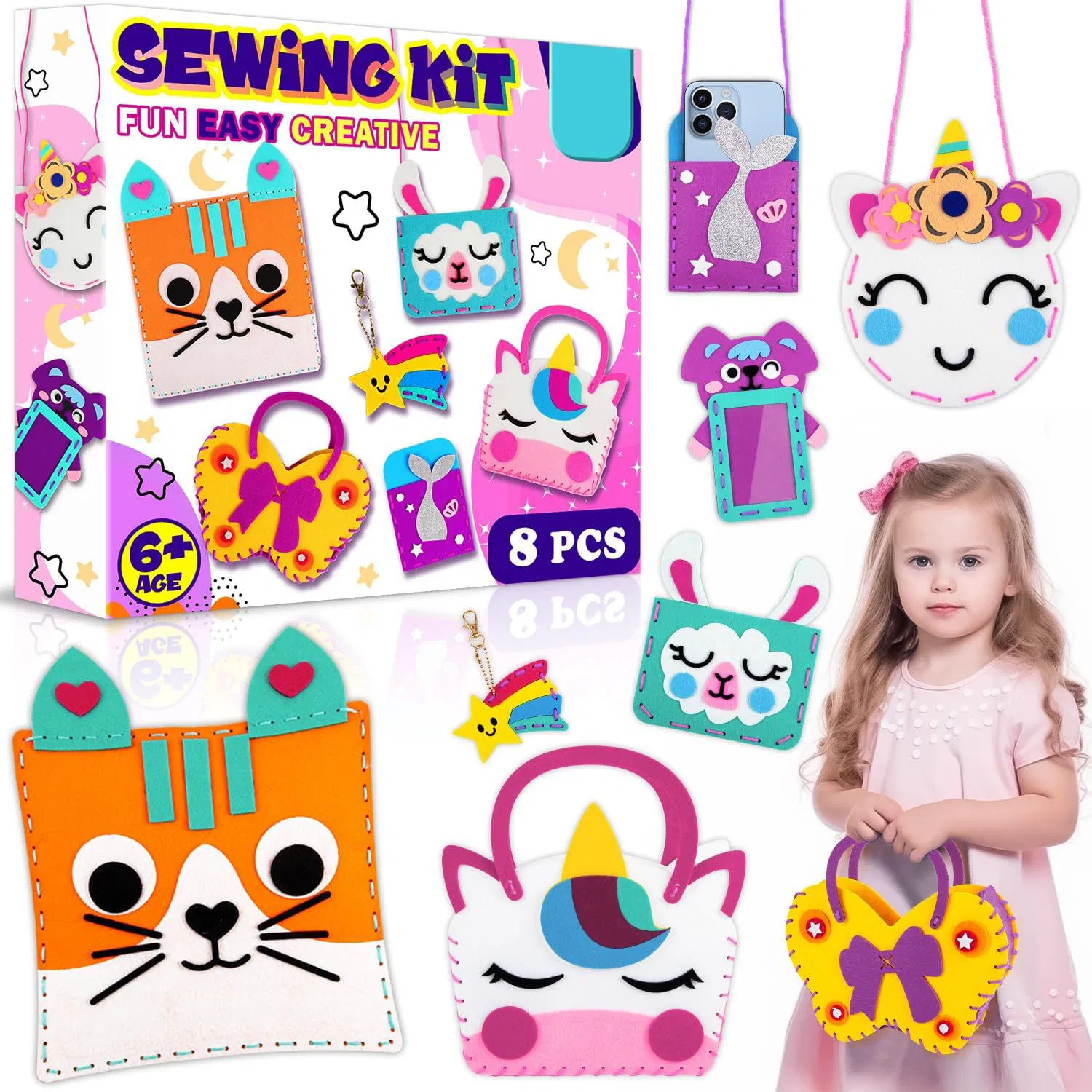 Beginner Sewing Kit Cute Felt DIY Crafts Arts and Crafts for Girls