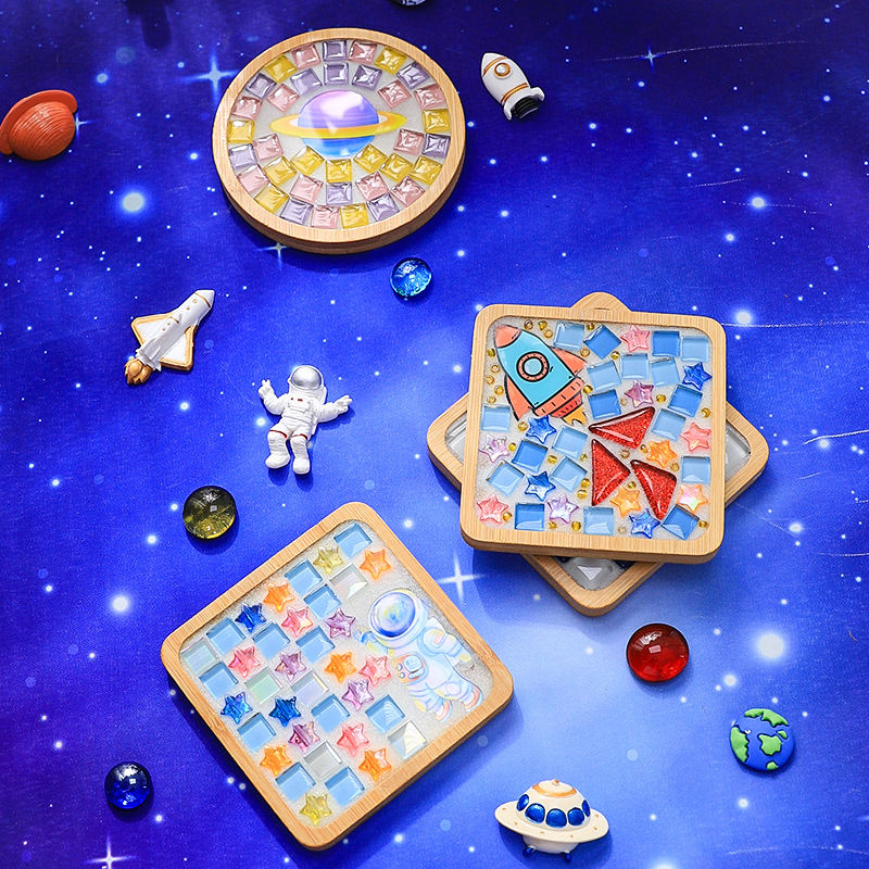 Wowei Mosaic DIY Coaster Parent-Child Handmade Craft Kit Children's Creative Gift Kindergarten Interactive Activity Space Panda