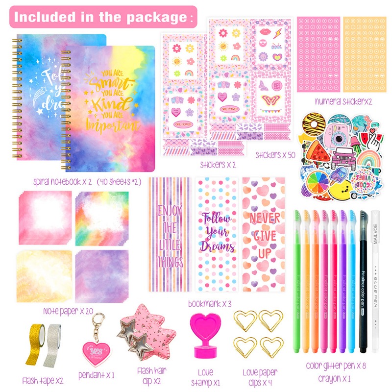 Birthday Gifts DIY Diary Sets, Stationery Sets, Scrapbookings and Diary Supplies Sets for Girls Are Ideal Gifts for Girls