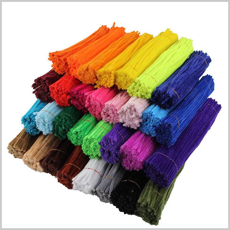 Preschool Educational Craft Kits DIY Assorted Colorful Chenille Stems Pipe Cleaners Fuzzy Sticks 100PCS a Pack