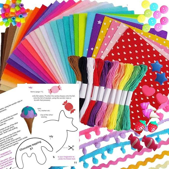 DIY Kit DIY Craft for Girls 60-80 Characters Pink Embroidered Polyester Sewing Kit Colorful Sewing Kit Box
