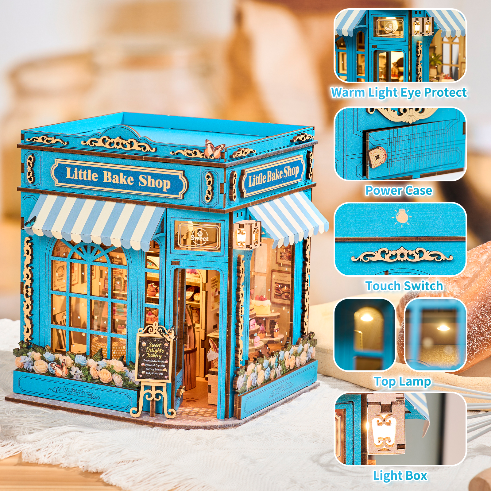 Exquisite Little Magic Castle DIY Miniature Dollhouse Kit 3D Wooden Puzzle LED Light Luxury Eco-friendly Handmade Home Decor