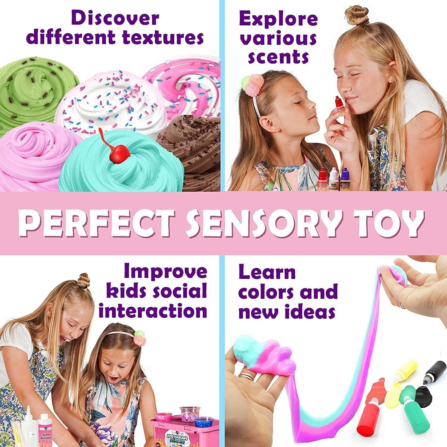 Hot Selling Fluffy Slime Kit Girls Toy Box DIY Make Ice Cream Slimes Fluffy Butter Cloud Foam Slimes Kit