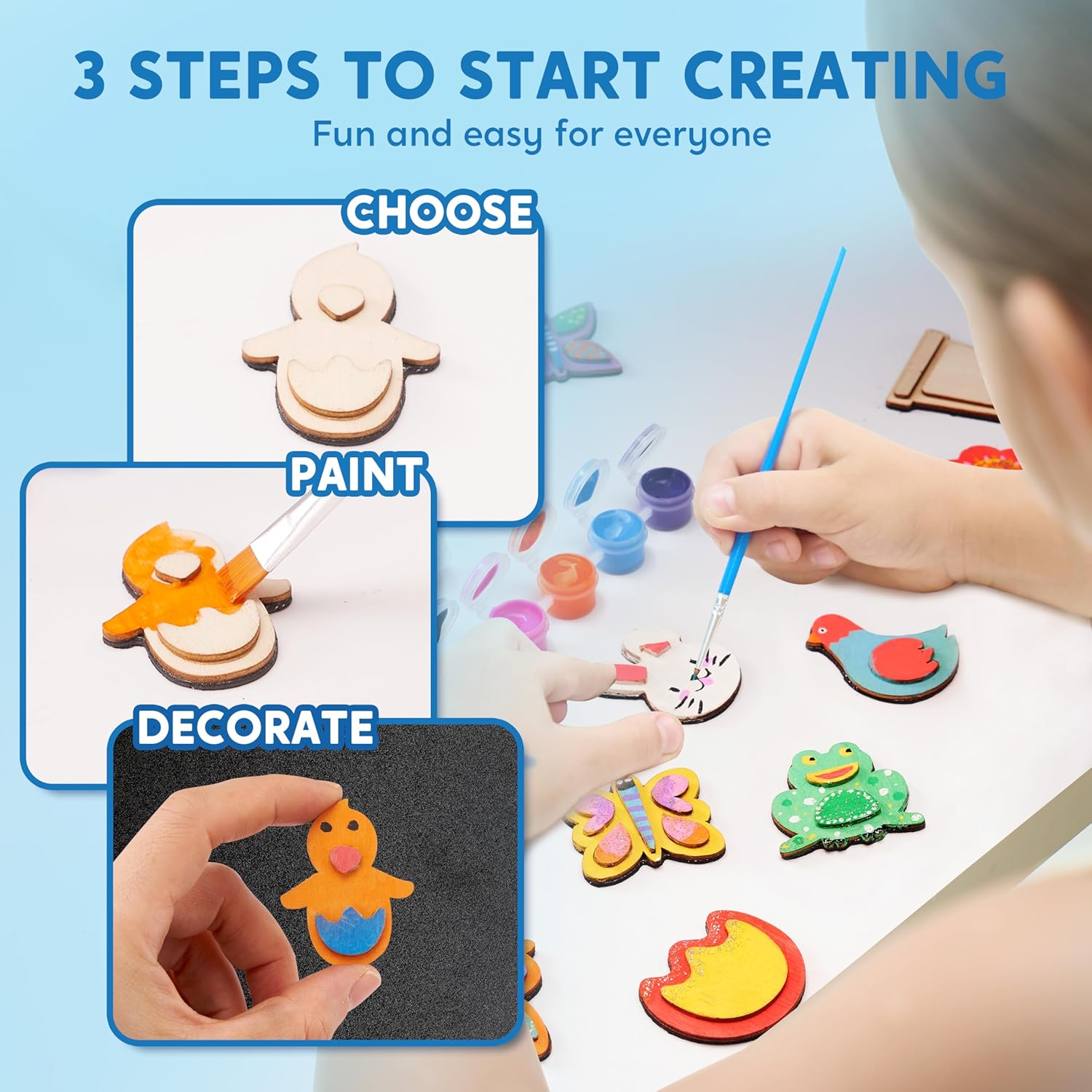 Decorate Your Own Painting Gift DIY Arts &amp; Crafts Painting Wooden Magnet Creativity Painting Kit for Kids