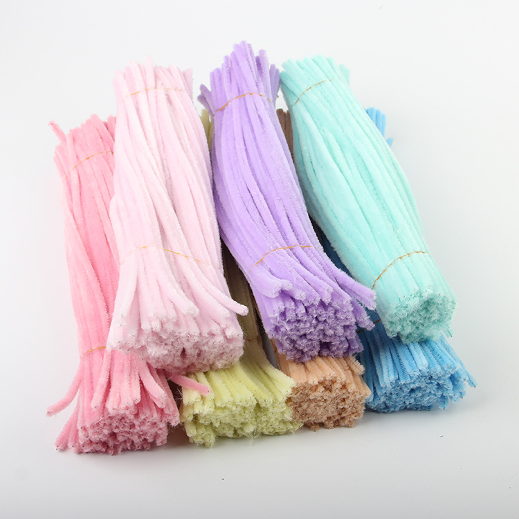 Preschool Educational Craft Kits DIY Assorted Colorful Chenille Stems Pipe Cleaners Fuzzy Sticks 100PCS a Pack