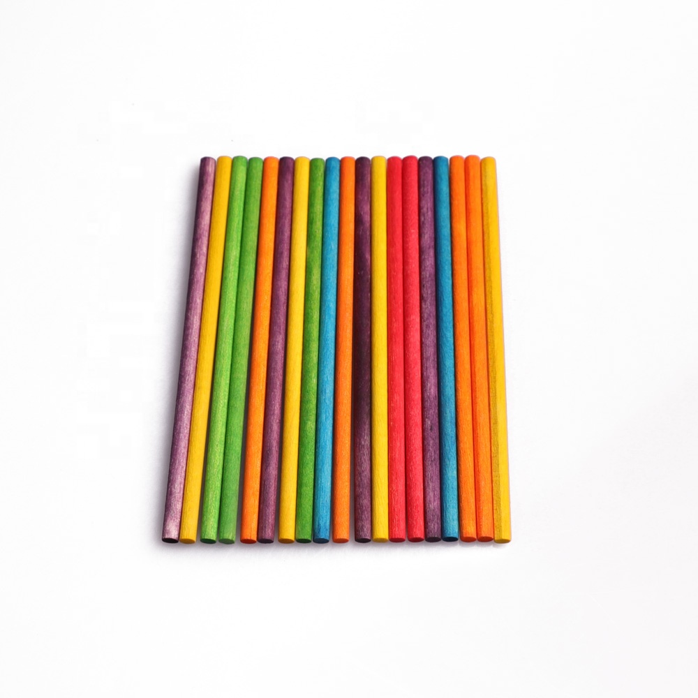 Eco-Friendly Polished Colored Wooden Dowel Home Craft Supplies DIY Projects Educational Tools Early Learning Kit Safety