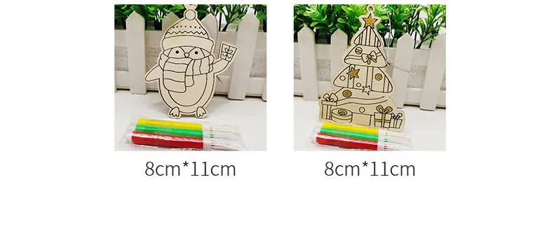 Rustic Wooden DIY Christmas Decoration Kit for Creative Painting