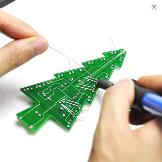 50set DIY Electronics Kit 3D Christmas Tree Soldering Practice Electronic Science Assembly Kit 3 Color Flashing LED
