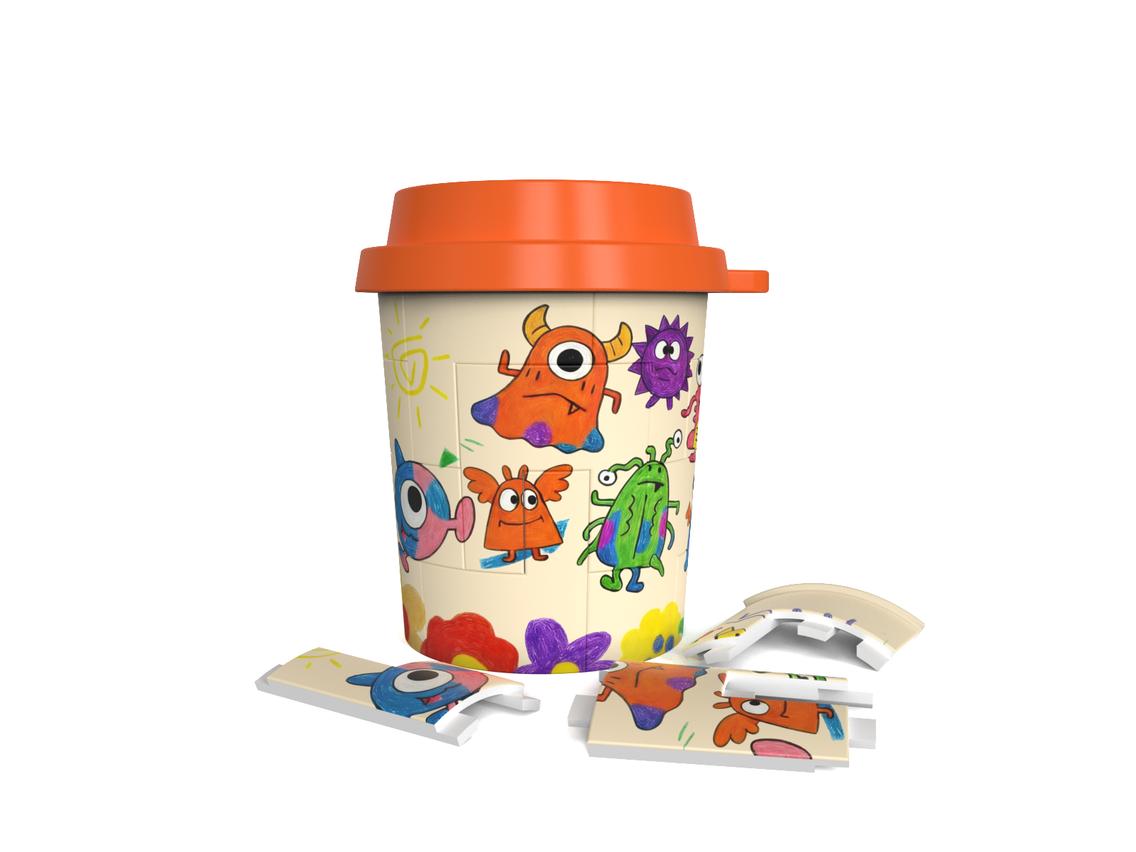 Trendy Cartoon Educational 3D Jigsaw Puzzle DIY Toy Plastic 51-100 Pieces 1 Star Difficulty Half Hour Assembly Living Room