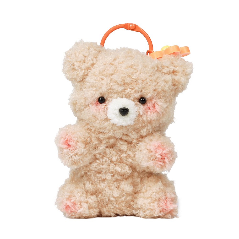Exclusive New Handmade Cartoon Style DIY Soft Velvet Bear Pendant Set Educational Textile Fabric Crafts Kit Doll Twist Stick