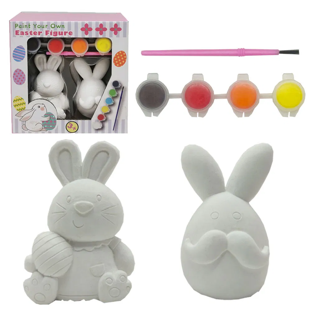 Creative DIY Craft Kits Acrylic Paints for Kids Rabbit Plaster Painting Toy